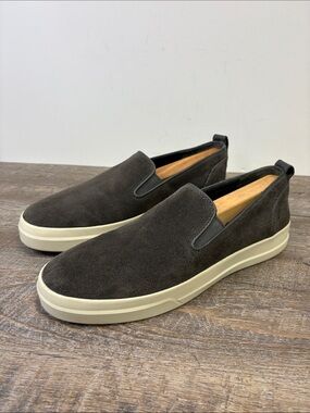 Vince Men’s Suede Slip-On Sneakers Charcoal Gray Casual Shoes 9-10.5